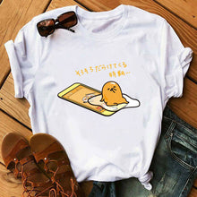 Load image into Gallery viewer, TJCJFO Funny Sleeping Lazy Egg Print Graphic T Shirts Women Gudetama Tshirt Tee Shirt Femme Camisas Mujer Top Clothes