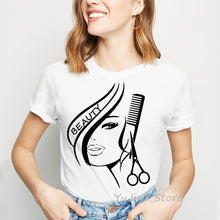 Load image into Gallery viewer, Hair Beauty design t-shirts for women Simple tees Barbershop custom tshirt summer harajuku kawaii shirt tops woman clothes