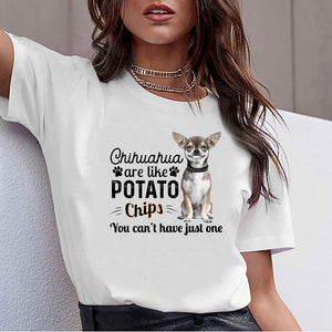 Tops T Shirt Women chihuahua are like potato Sexy Harajuku Short Female Tshirt