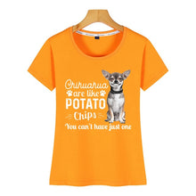 Load image into Gallery viewer, Tops T Shirt Women chihuahua are like potato Sexy Harajuku Short Female Tshirt
