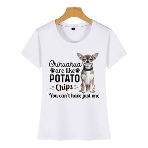 Tops T Shirt Women chihuahua are like potato Sexy Harajuku Short Female Tshirt