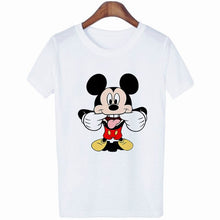Load image into Gallery viewer, Mouse Cartoon Printing Harajuku T-shirt Women&#39;s Lion King Fashion Tshirt O-neck Short-sleeved shirt White Shirt  Clothing
