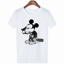 Load image into Gallery viewer, Mouse Cartoon Printing Harajuku T-shirt Women&#39;s Lion King Fashion Tshirt O-neck Short-sleeved shirt White Shirt  Clothing
