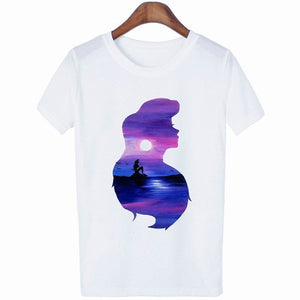 Mouse Cartoon Printing Harajuku T-shirt Women's Lion King Fashion Tshirt O-neck Short-sleeved shirt White Shirt  Clothing