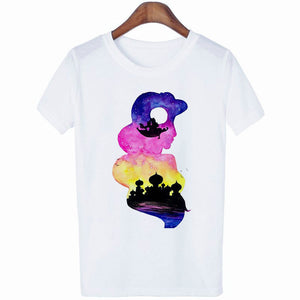 Mouse Cartoon Printing Harajuku T-shirt Women's Lion King Fashion Tshirt O-neck Short-sleeved shirt White Shirt  Clothing