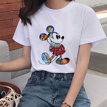 Load image into Gallery viewer, Mouse Cartoon Printing Harajuku T-shirt Women&#39;s Lion King Fashion Tshirt O-neck Short-sleeved shirt White Shirt Women&#39;s Clothing
