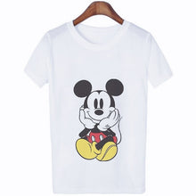 Load image into Gallery viewer, Mouse Cartoon Printing Harajuku T-shirt Women&#39;s Lion King Fashion Tshirt O-neck Short-sleeved shirt White Shirt Women&#39;s Clothing
