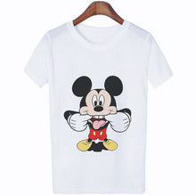 Load image into Gallery viewer, Mouse Cartoon Printing Harajuku T-shirt Women&#39;s Lion King Fashion Tshirt O-neck Short-sleeved shirt White Shirt Women&#39;s Clothing

