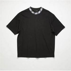 2020 summer new t-shirt face jacquard stand collar loose tshirt women and men
